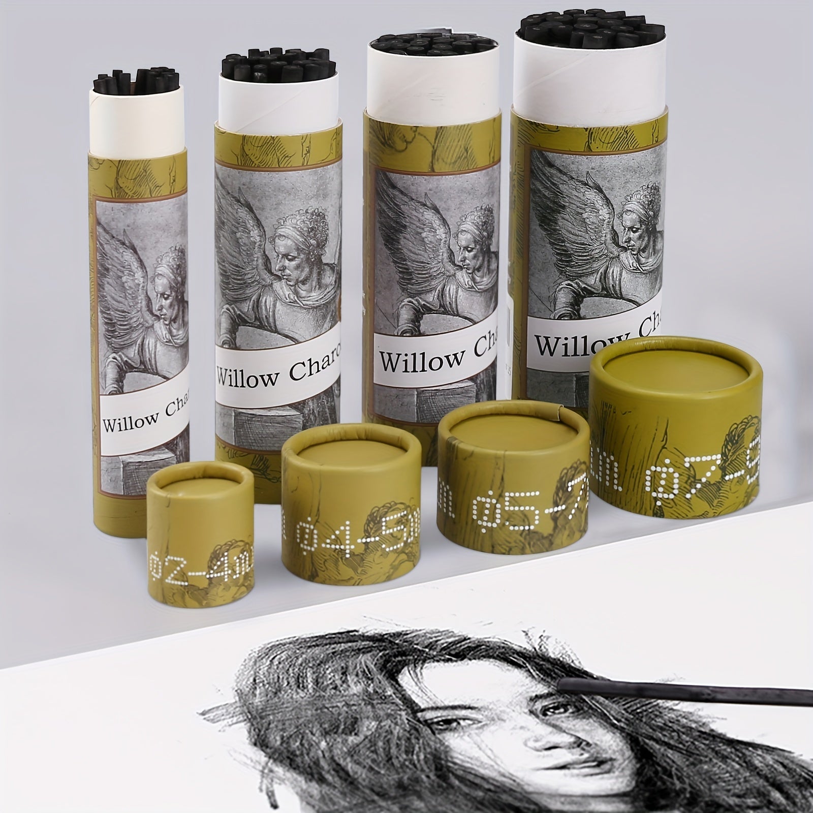 25 Willow Charcoal Sticks for Artists Sketching