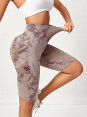 Tie Dye Sports Shorts High Waist Yoga Pants Women's Activewear