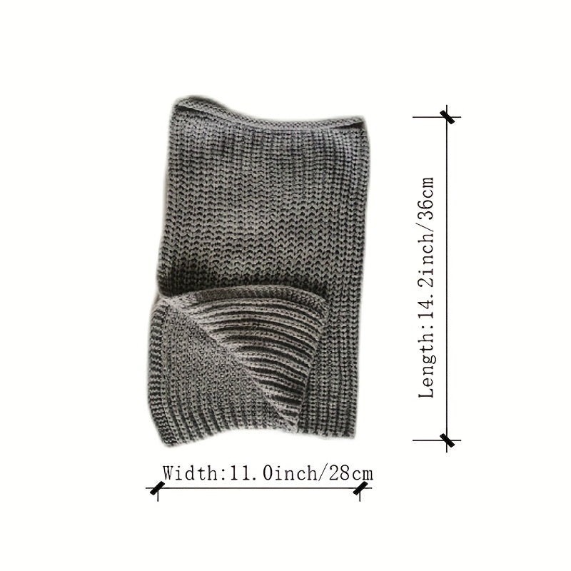 Vintage Knitted Scarf Elastic Neck Gaiter Casual Warm Infinity Scarf