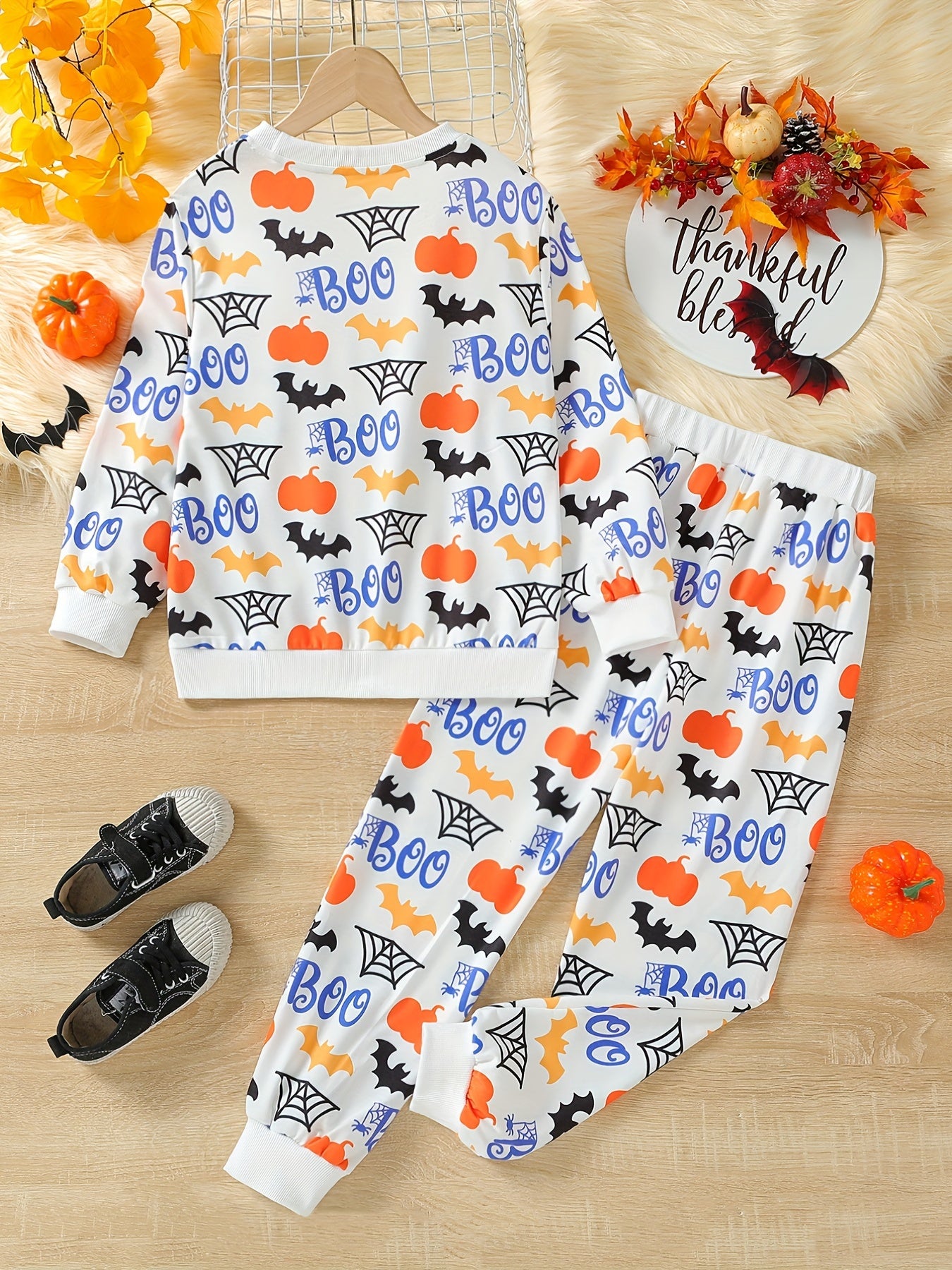 Boy's Halloween Style 2pcs Outfit Set for Fall