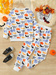 Boy's Halloween Style 2pcs Outfit Set for Fall