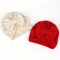 Soft Cotton Bow Hat for Baby Girl, Spring Autumn Princess Hat