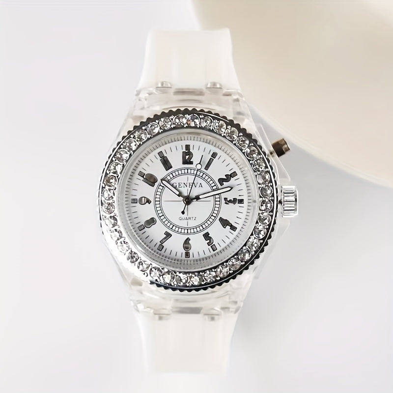 Night Light LED Children's Watch with Rhinestones
