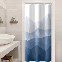 Gradient Geometric Shower Curtain Waterproof Polyester Bath Curtain with Hooks