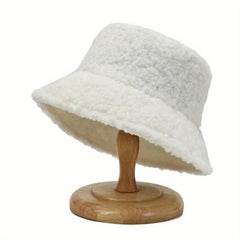 Girls Plush Warm Bucket Hat for Vacation