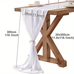 Boho Chiffon Table Runner for Wedding Reception