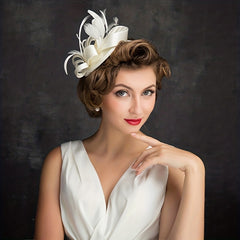Feather Fascinators Hat Derby Wedding Cocktail Tea Party Church Headwear