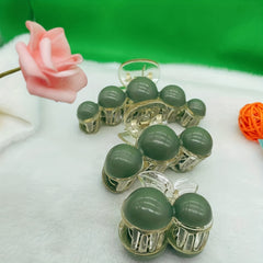 Green Beads Hair Claw Transparent Shark Claw Ponytail Holder Hair Accessories