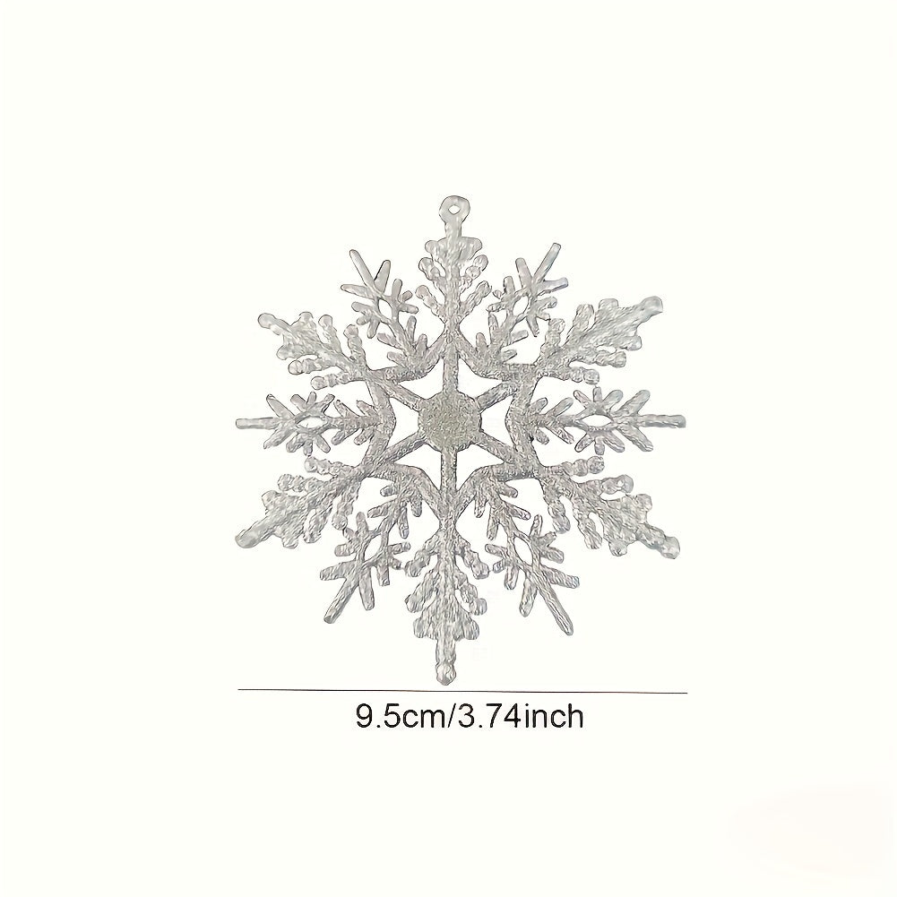 12pcs Glitter Snowflake Ornaments for Christmas Tree