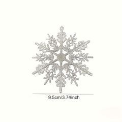12pcs Glitter Snowflake Ornaments for Christmas Tree