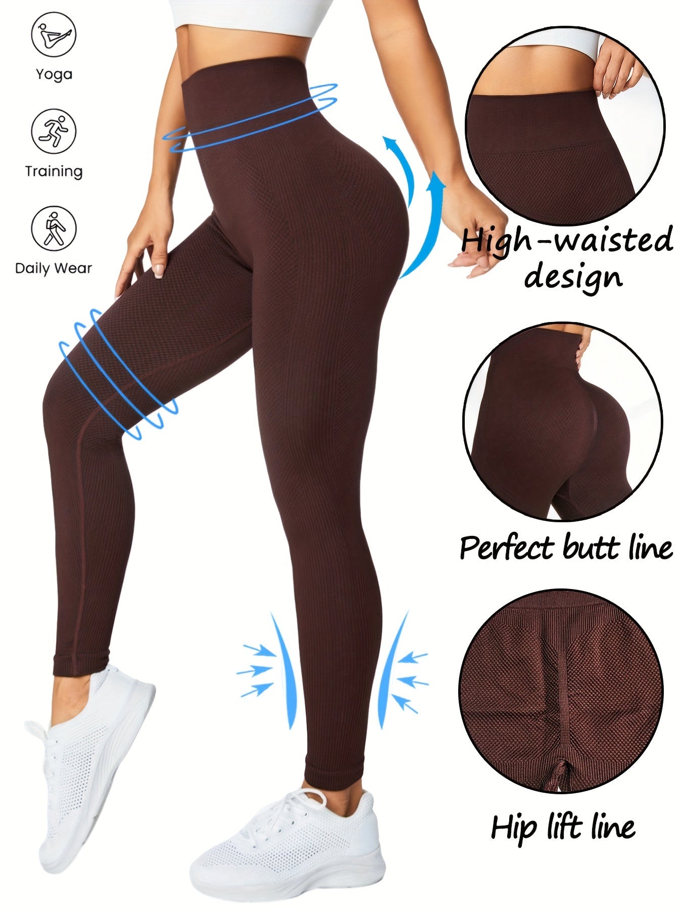 Quick Dry Butt Lifting Yoga Pants High Waist Workout Leggings