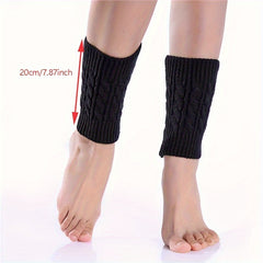 Twist Knit Leg Warmers Short Women's Stockings