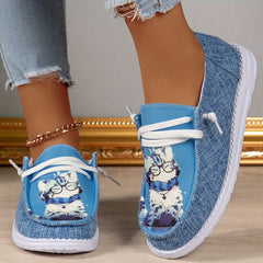 Cartoon Cat Pattern Flat Women's Casual Shoes