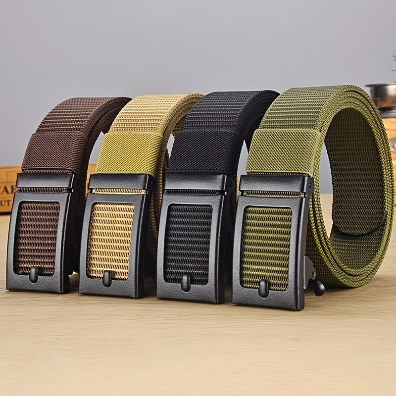Men's Toothless Auto Belt Canvas Outdoor Mountaineering Breathable Belt