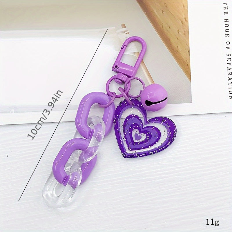 Love Bell Car Keychain Colored Acrylic Bag Pendant Ornament
