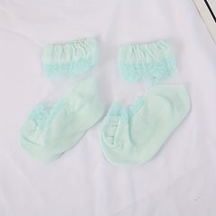 5pairs Girls Casual Lace Ruffled Socks Colorful Thin Breathable Summer