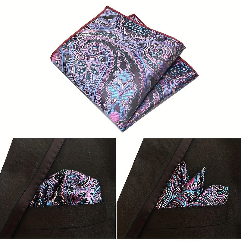 Men's Suit Handkerchief Paisley Cashew Pattern Jacquard Scarf Towel