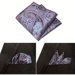 Men's Suit Handkerchief Paisley Cashew Pattern Jacquard Scarf Towel