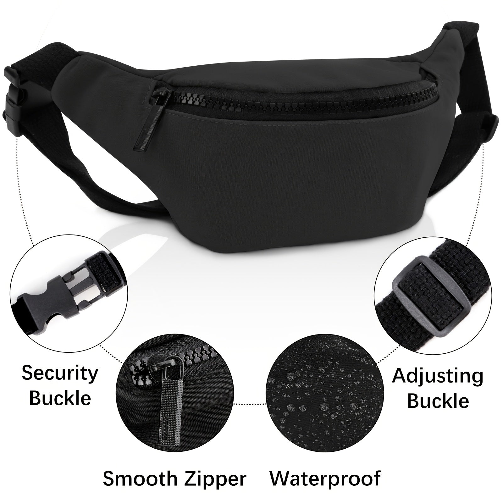 Waterproof Canvas Waist Bag Fanny Pack For Girls Boys Mobile Phone Pouch