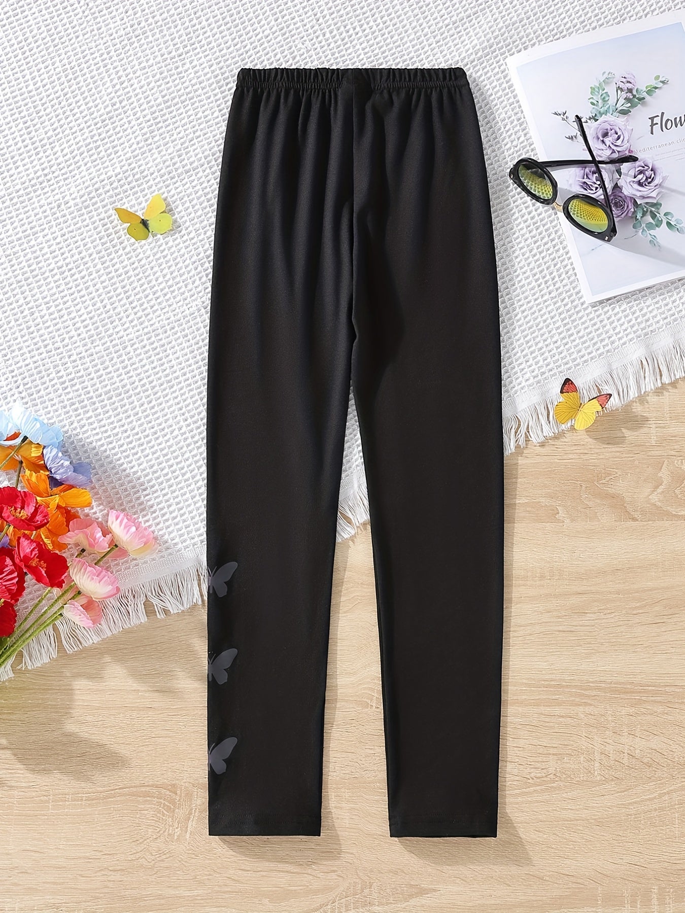 Butterfly Girls Casual Legging Pants High Waist For Dance Yoga Outfit