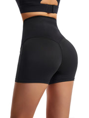 High Waist Sauna Sweat Shorts Stretch Hip Lifting Sports Running Shorts
