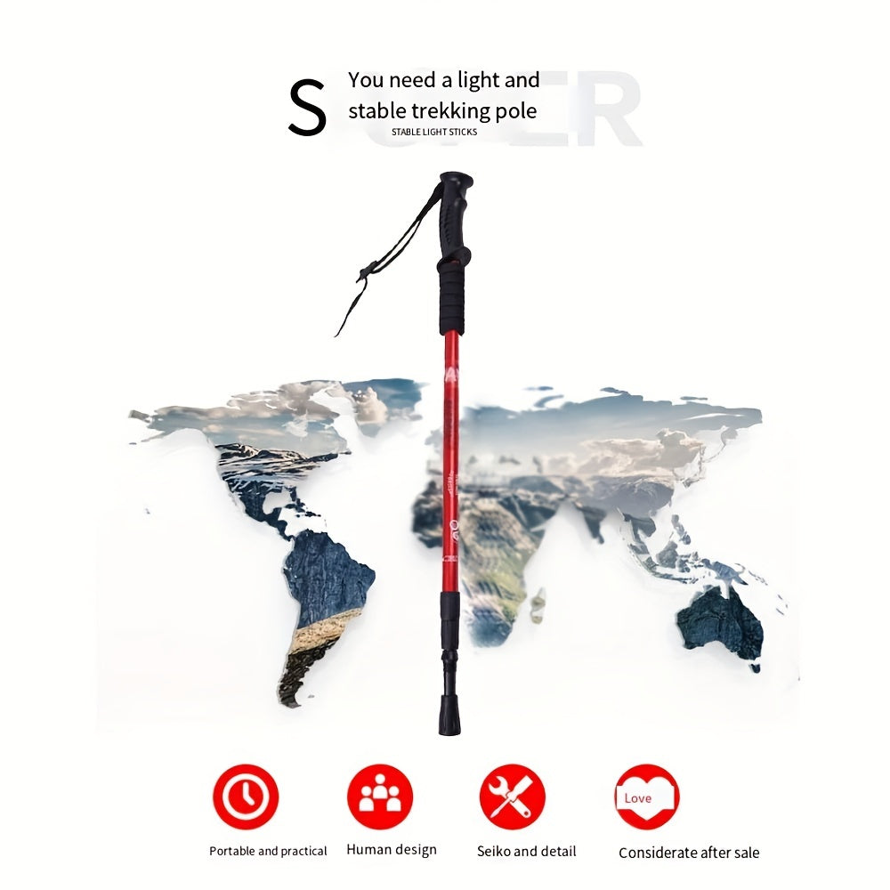 Outdoor Aluminium Trekking Pole Folding Crutch Stick