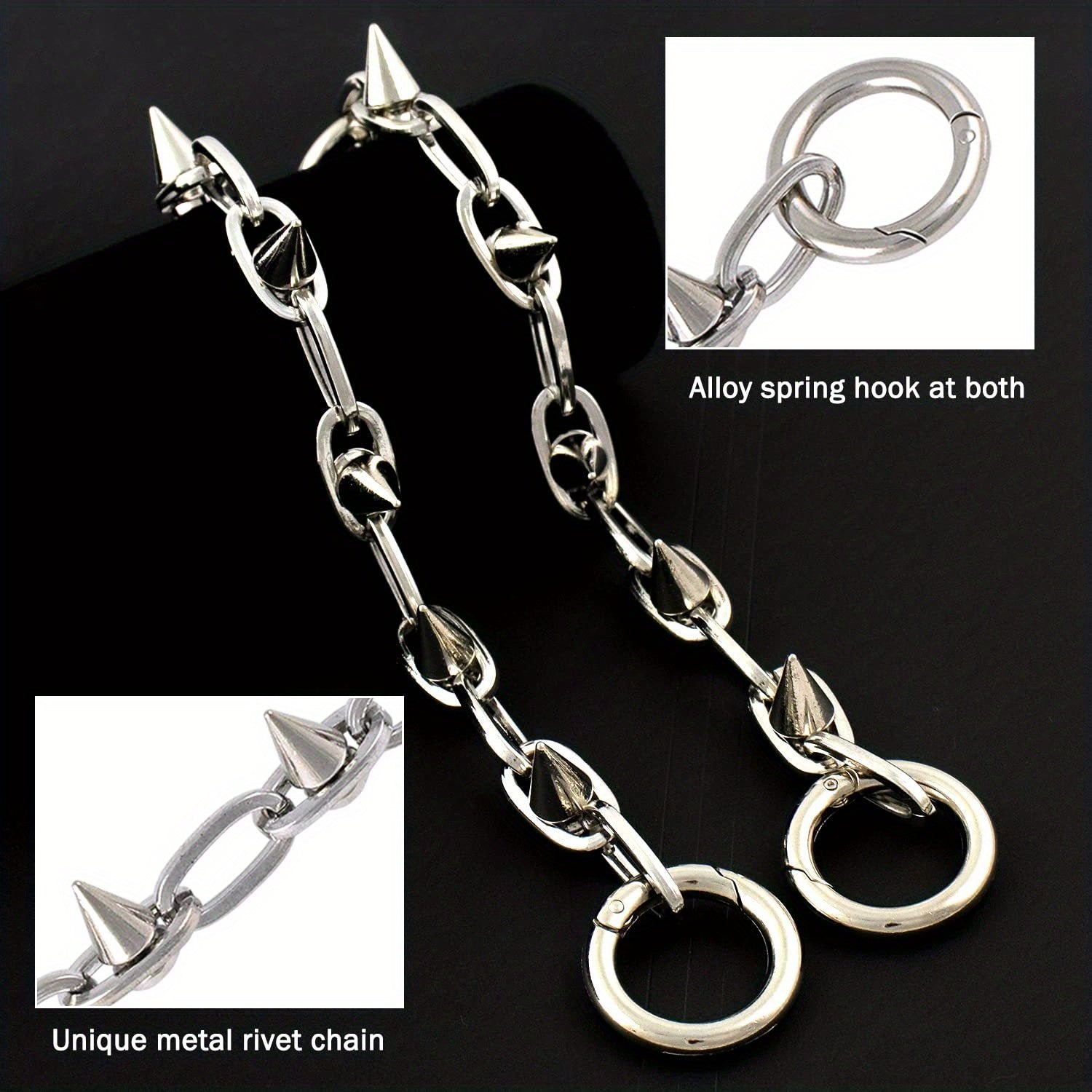 Punk Metal Style Shoe Charms Chains DIY Shoe Decoration