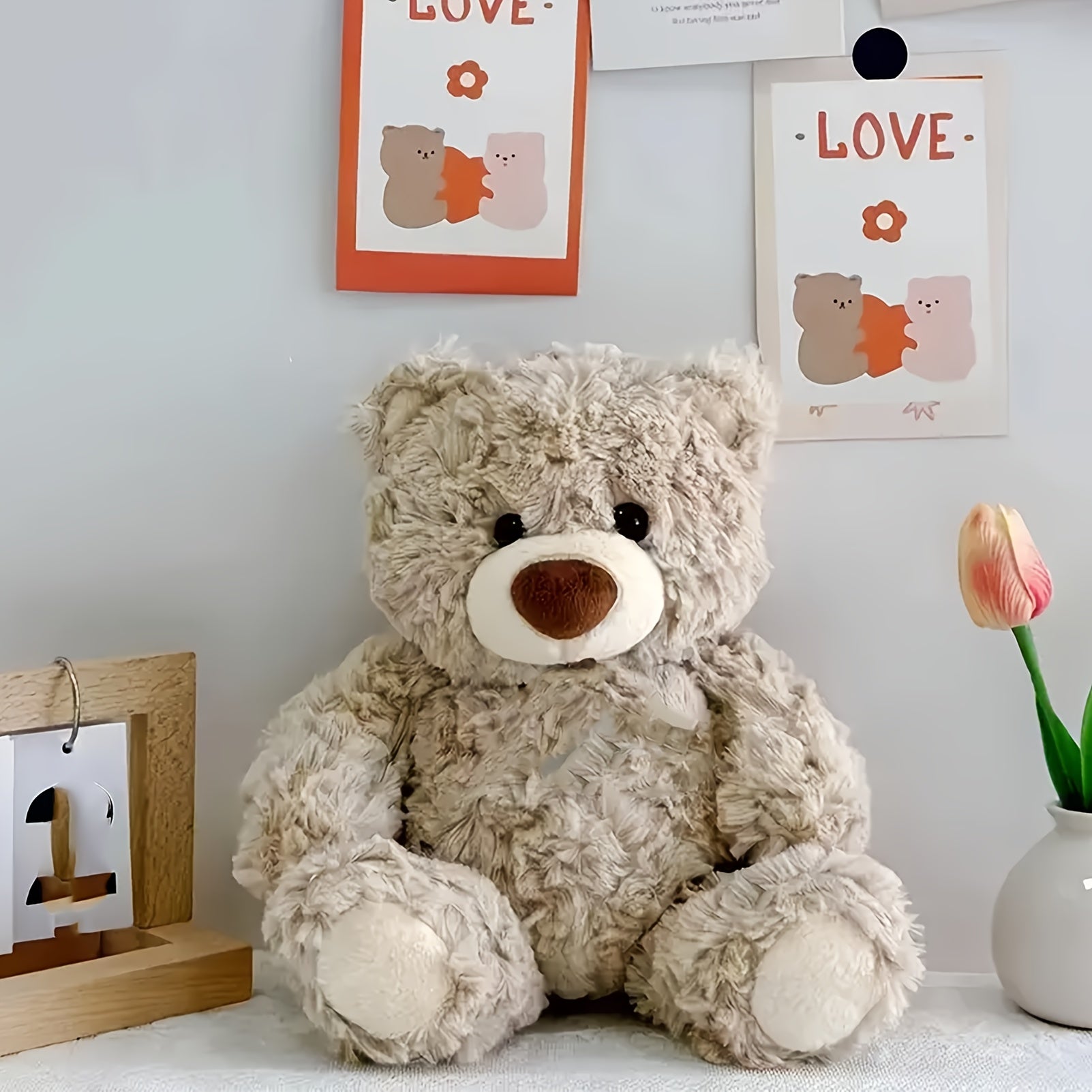 Teddy Bear Plush Toy Deep Brown Ivory Perfect Birthday Gift Boys Girls