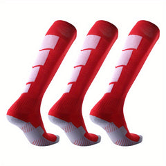 3 Pairs One Size Soccer Socks Non slip Wear resistant Breathable Stockings