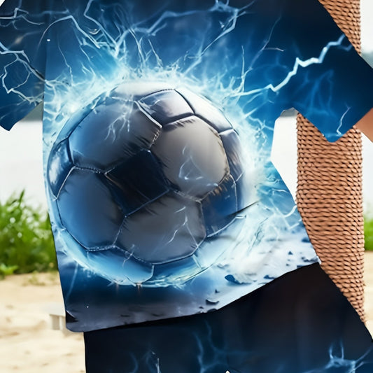 Boys 3D Printed Football Tee - Lightweight Summer Shirt