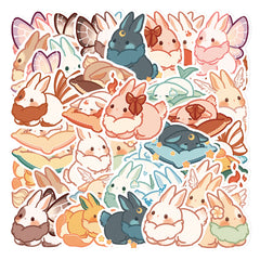 40pcs Cartoon Cheese Rabbit Stickers Waterproof for Laptop, Handbook, Phone Case