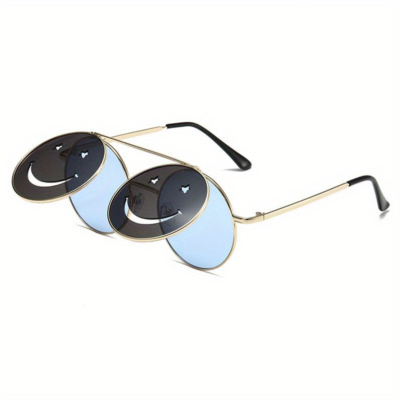 Retro Smile Face Sun Protection Sunglasses for Boys Girls Teens