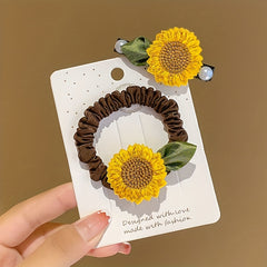 Girls Sunflower Hair Bands Hair Clips for Party Props