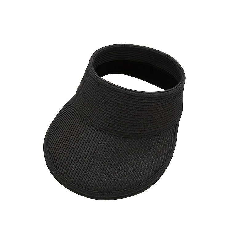 Summer Sunshade Sunscreen Straw Hat Foldable Empty Top Hat
