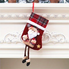 Festive Christmas Stocking Gift Bag for Home Decor