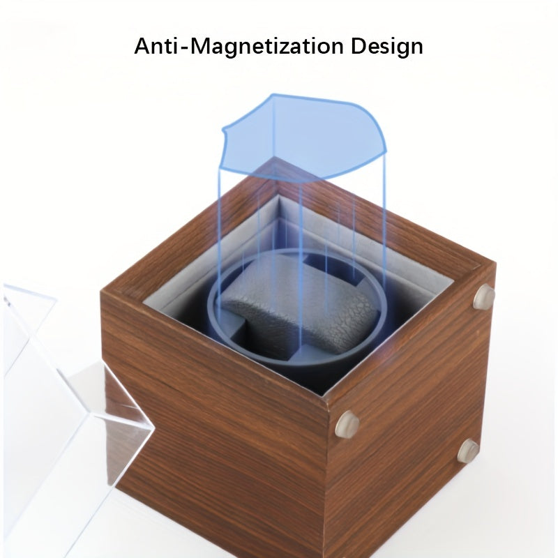 Single Wooden Watch Winder Box Quiet Motor USB