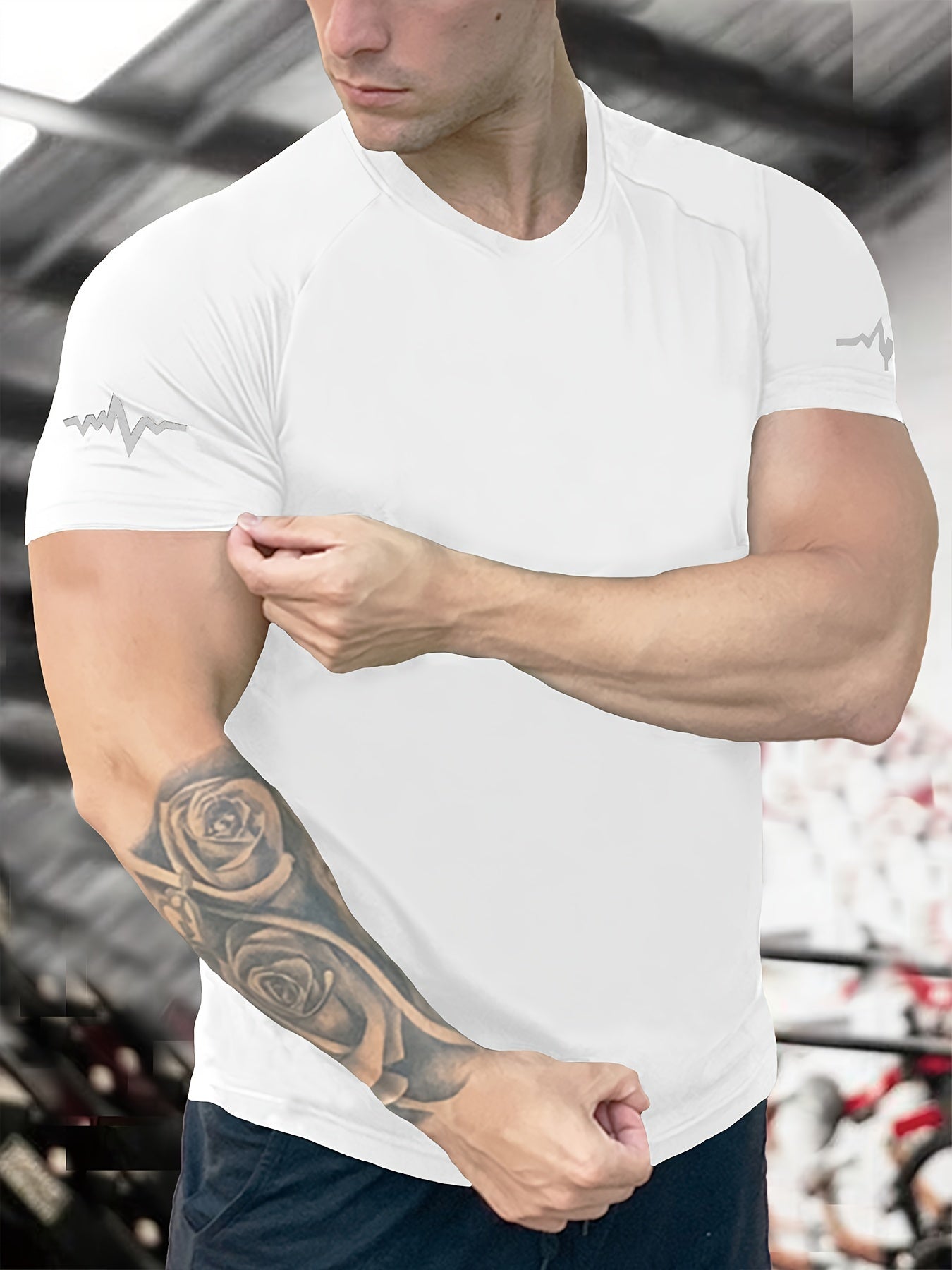 Men's Quick Dry Stretch Crew Neck Tee Shirt