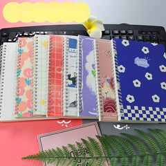 4pcs set Student A5 Coil Book Set Flower Journal Notepad Notebook