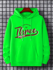 Men's Three Print Hoodie Casual Stretch Hooded Sweatshirt