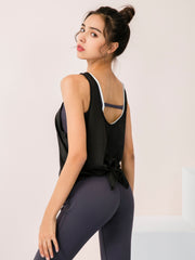 Backless Split Knot Yoga Tank Top for Women