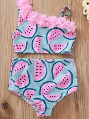 Watermelon Print Swinsuit Kid's Crop Top & Shorts