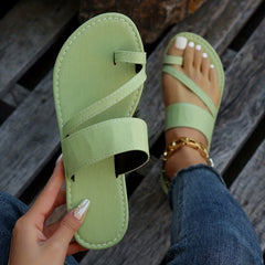 Women's Denim Flat Slide Sandals Non Slip Shoes