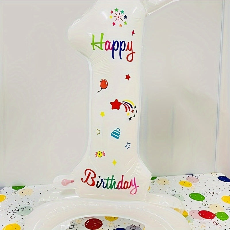 32 inch Crown Printed Standing Number Balloon DIY Aluminum Foil Balloon