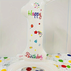 32 inch Crown Printed Standing Number Balloon DIY Aluminum Foil Balloon
