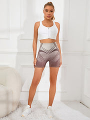 Seamless Hip Lifting Yoga Sports Shorts Wide Waistband Workout Biker Shorts