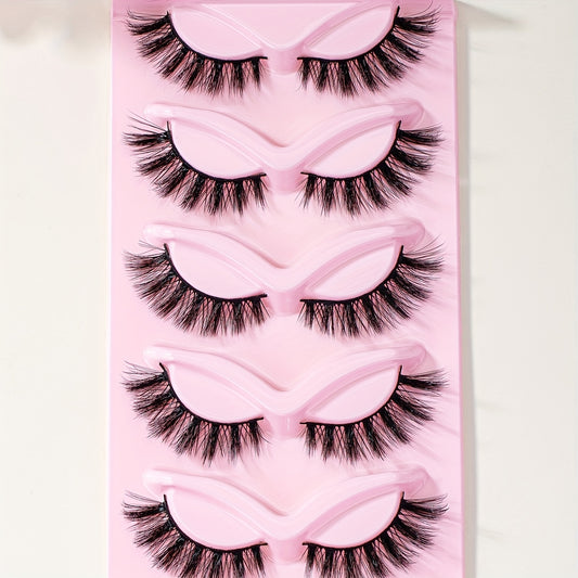 5 Pairs Cat Eye Fluffy Faux Mink 8D Wispy Lashes