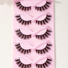 5 Pairs Cat Eye Fluffy Faux Mink 8D Wispy Lashes