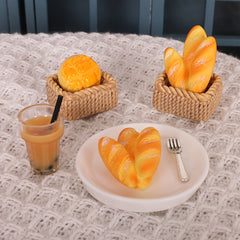 Mini Bread Basket Dollhouse Playset Tools for DIY Scenes