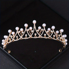 Golden Rhinestone Crown Hairband for Bridal Wedding Party Favor