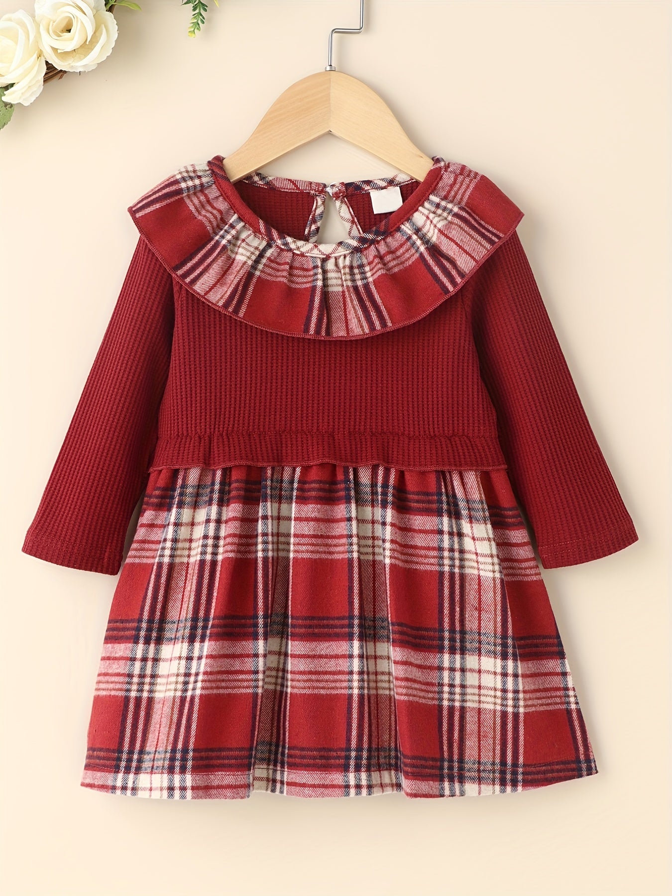 Infant Baby Plaid Waffle Dress